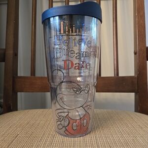 DISNEY TERVIS large 24 oz blue insulated tumbler kid Mickey Mouse sketch design